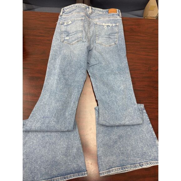 American Eagle Next Level Stretch V-Waist Super Hi-Rise Flare Size 12 Long - Picture 5 of 12